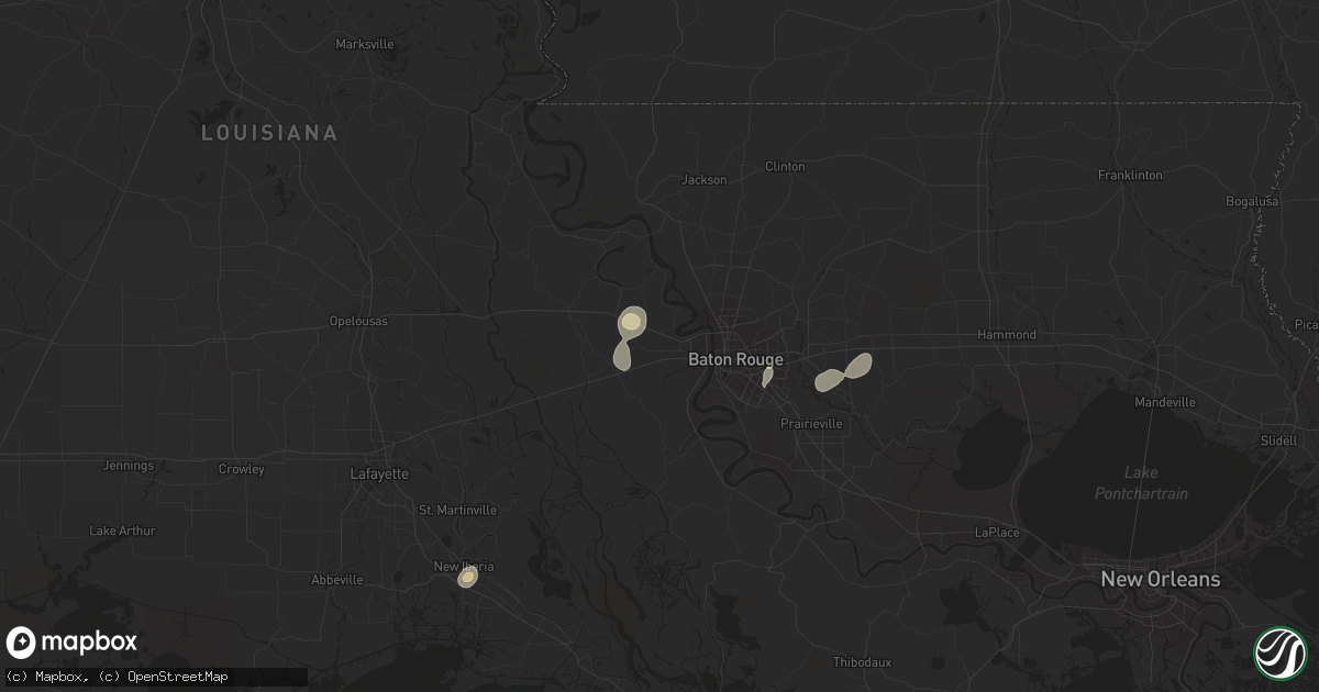 Hail map in Port Allen, LA on July 30, 2015