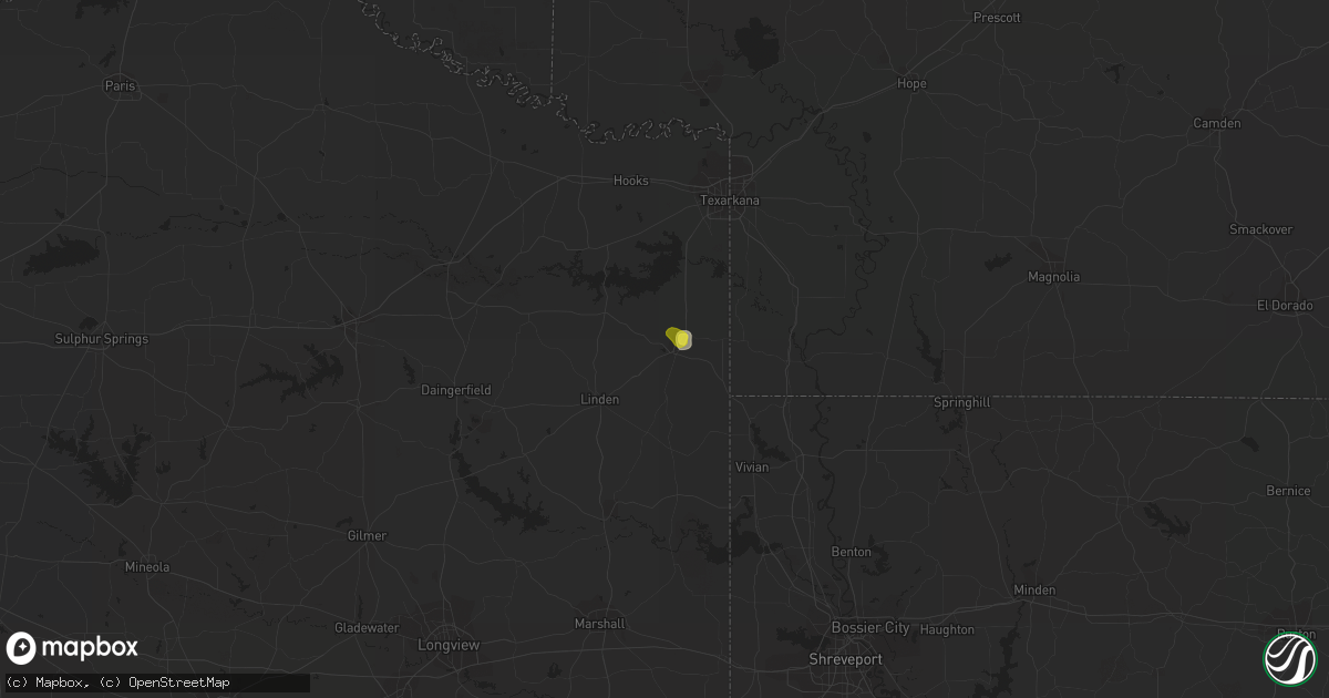 Hail map in Atlanta, TX on July 30, 2016