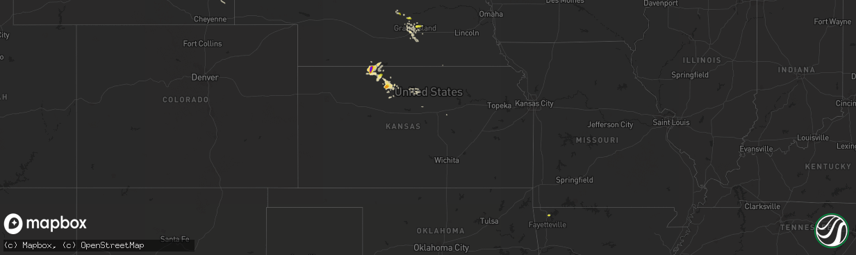 Hail map in Kansas on July 30, 2016