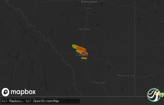 Hail map preview on 07-30-2016