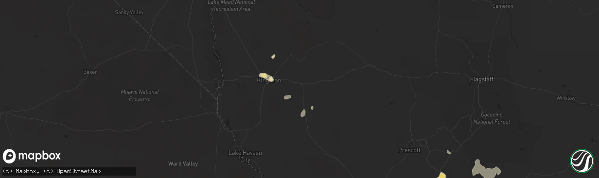 Hail map in Kingman, AZ on July 30, 2018