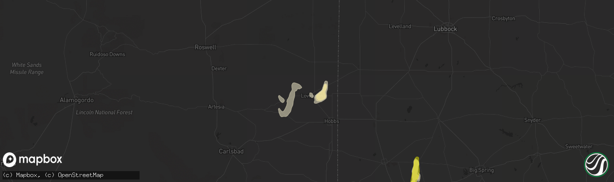 Hail map in Lovington, NM on July 30, 2018