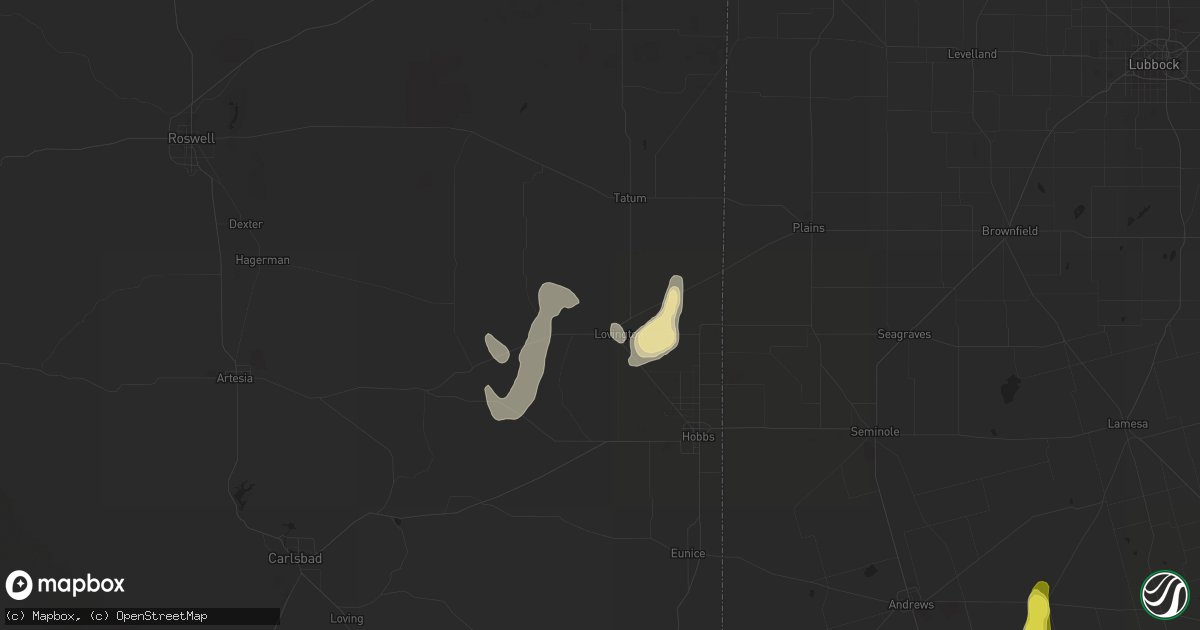 Hail map in Lovington, NM on July 30, 2018