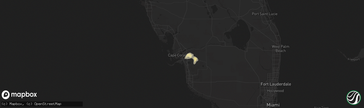 Hail map in Fort Myers, FL on July 30, 2019