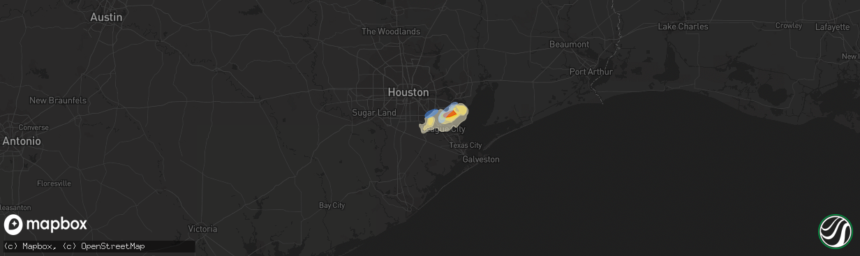 Hail map in Friendswood, TX on July 30, 2019