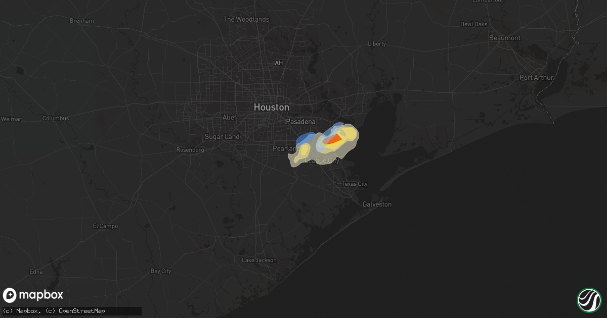 Hail map in Friendswood, TX on July 30, 2019