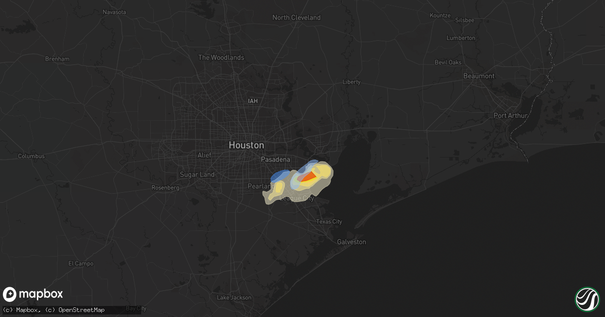 Hail map in La Porte, TX on July 30, 2019