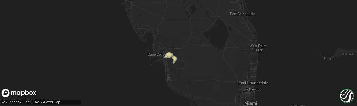 Hail map in Lehigh Acres, FL on July 30, 2019