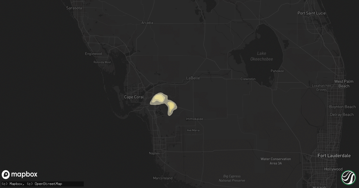 Hail map in Lehigh Acres, FL on July 30, 2019