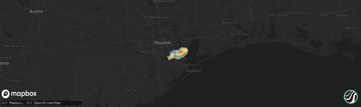 Hail map in Seabrook, TX on July 30, 2019