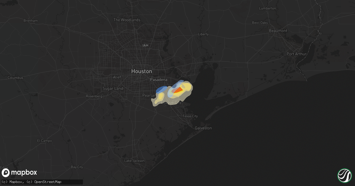 Hail map in Seabrook, TX on July 30, 2019