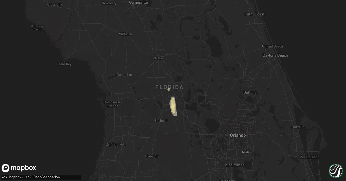 Hail map in The Villages, FL on July 30, 2019
