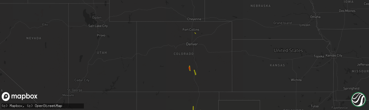 Hail map in Colorado on July 30, 2020