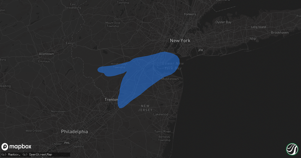 Hail map in Old Bridge, NJ on July 30, 2020