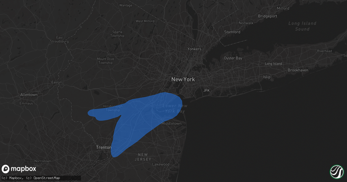 Hail map in Staten Island, NY on July 30, 2020