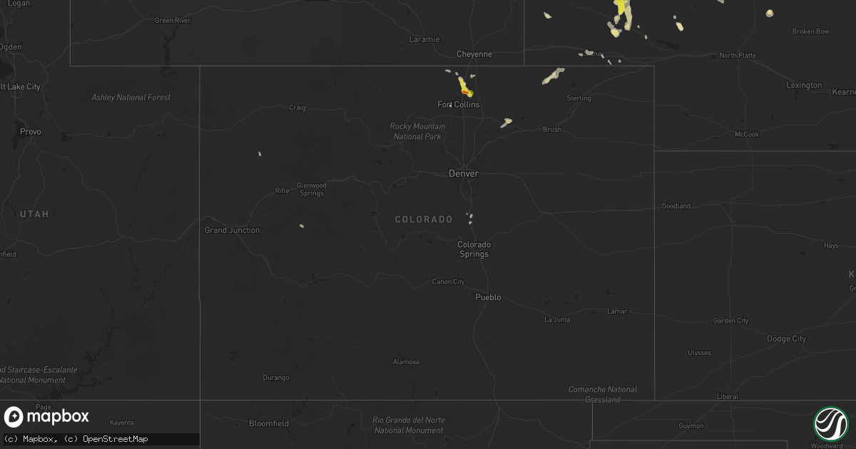 Hail map in Colorado on July 30, 2021