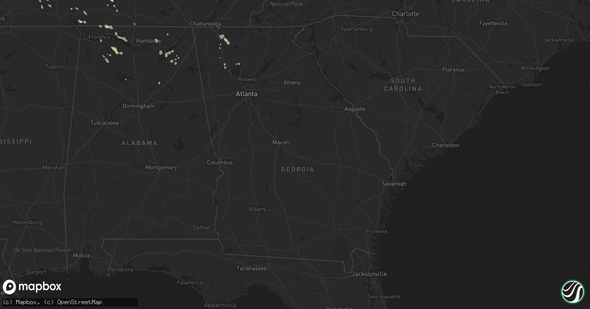 Hail map in Georgia on July 30, 2021