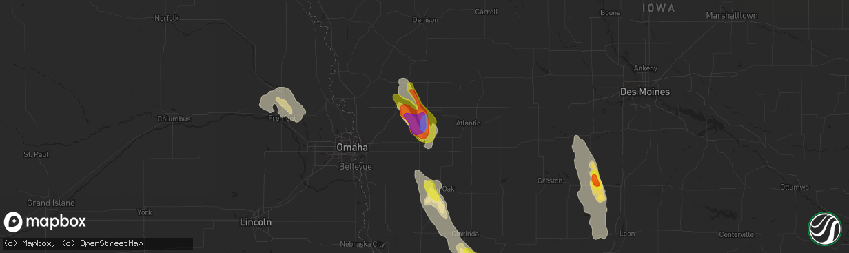 Hail map in Hancock, IA on July 30, 2021