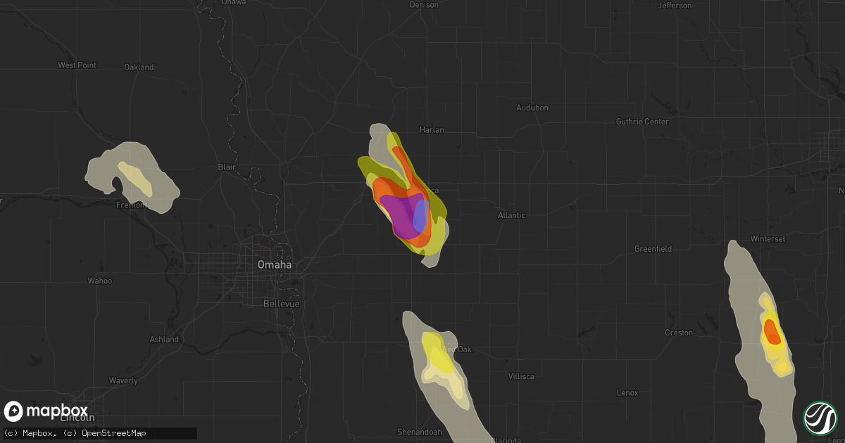 Hail map in Hancock, IA on July 30, 2021
