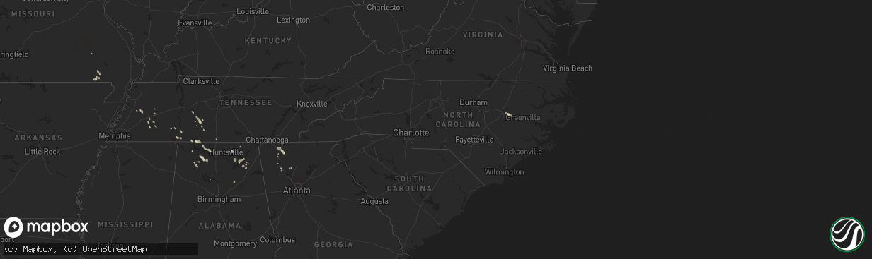 Hail map in North Carolina on July 30, 2021