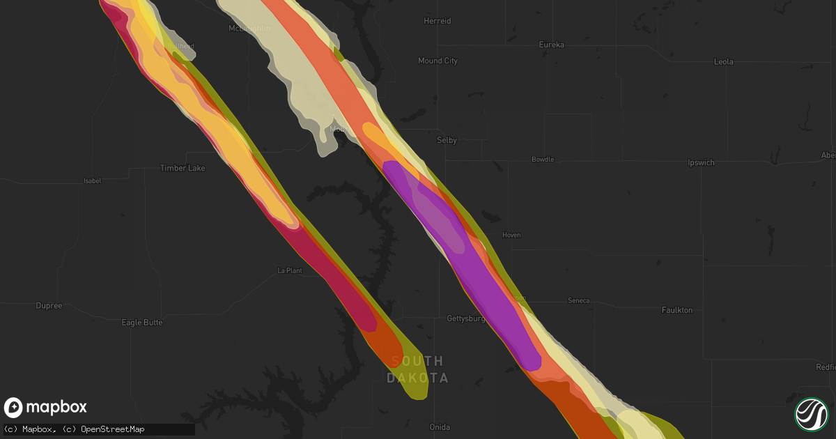 Hail map in Akaska, SD on July 30, 2023