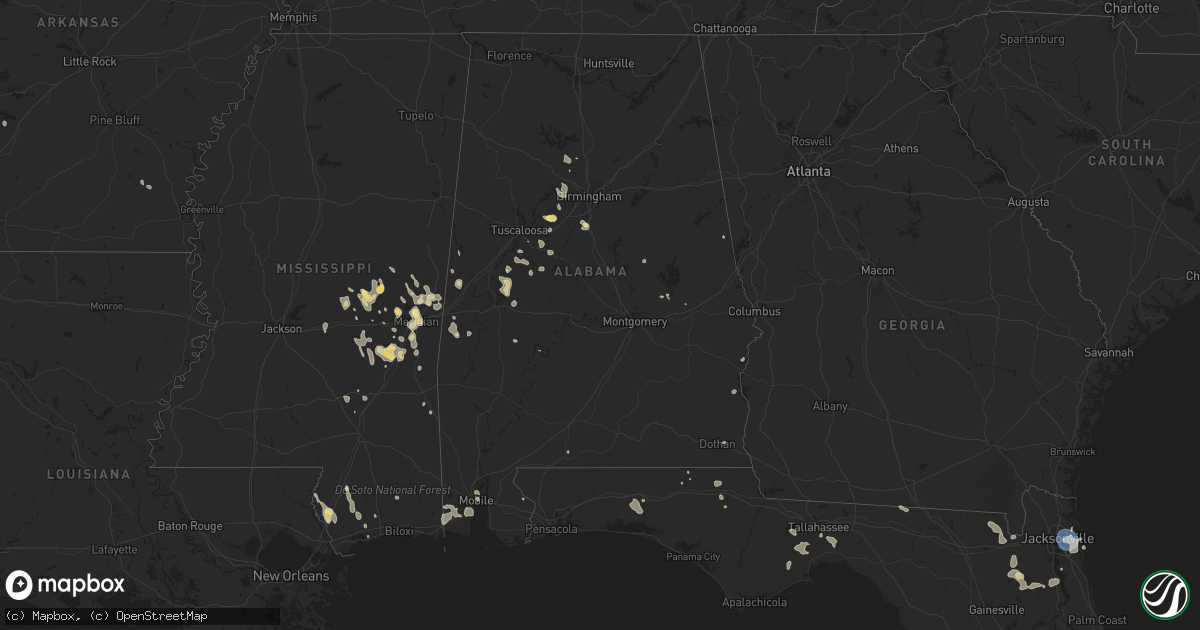 Hail map in Alabama on July 30, 2023