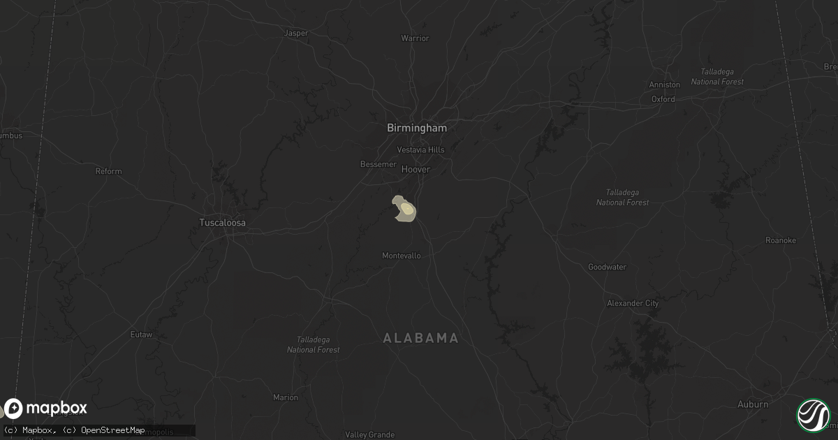 Hail map in Alabaster, AL on July 30, 2023