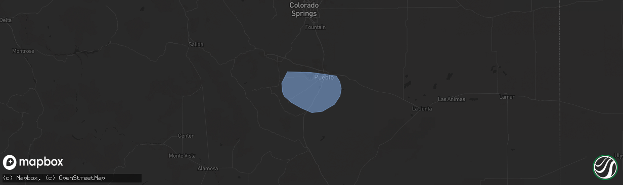 Hail map in Avondale, CO on July 30, 2023