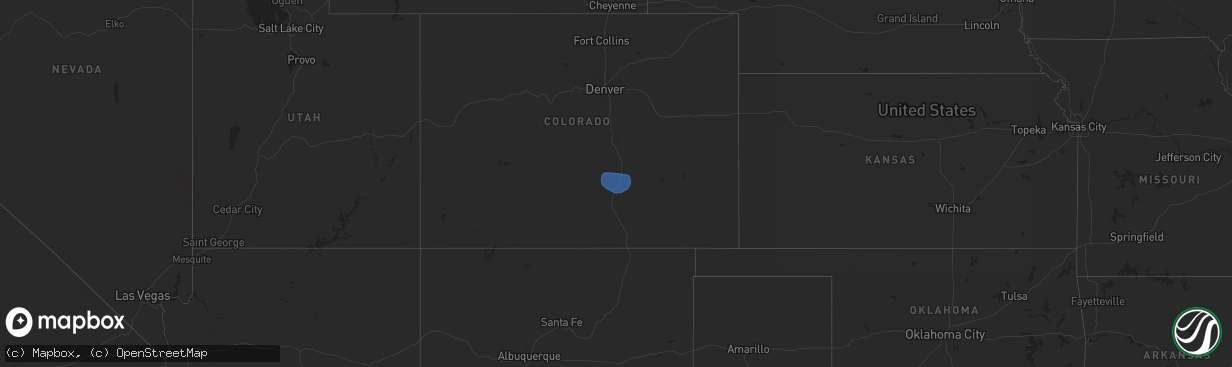 Hail map in Colorado on July 30, 2023