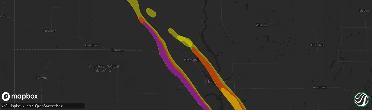 Hail map in Elgin, ND on July 30, 2023