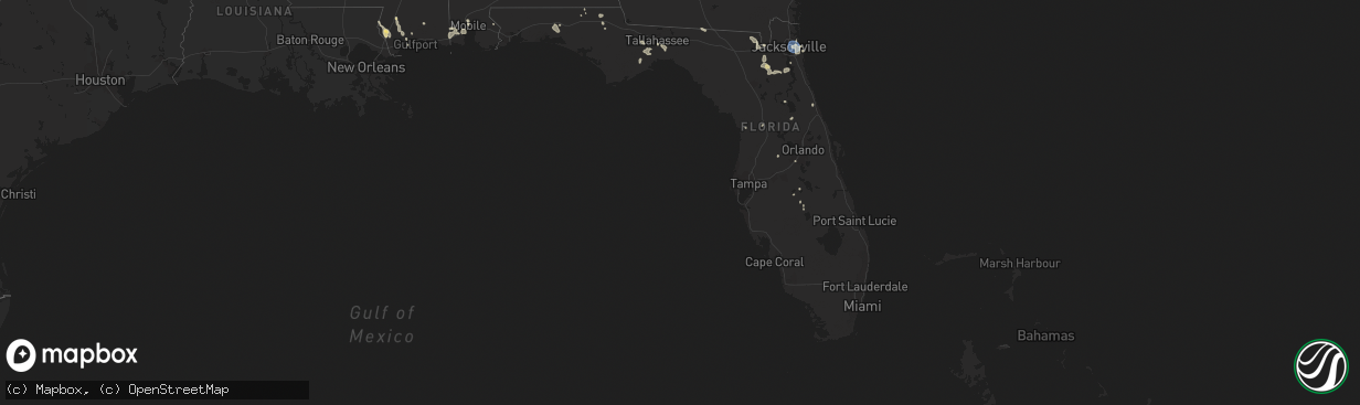 Hail map in Florida on July 30, 2023