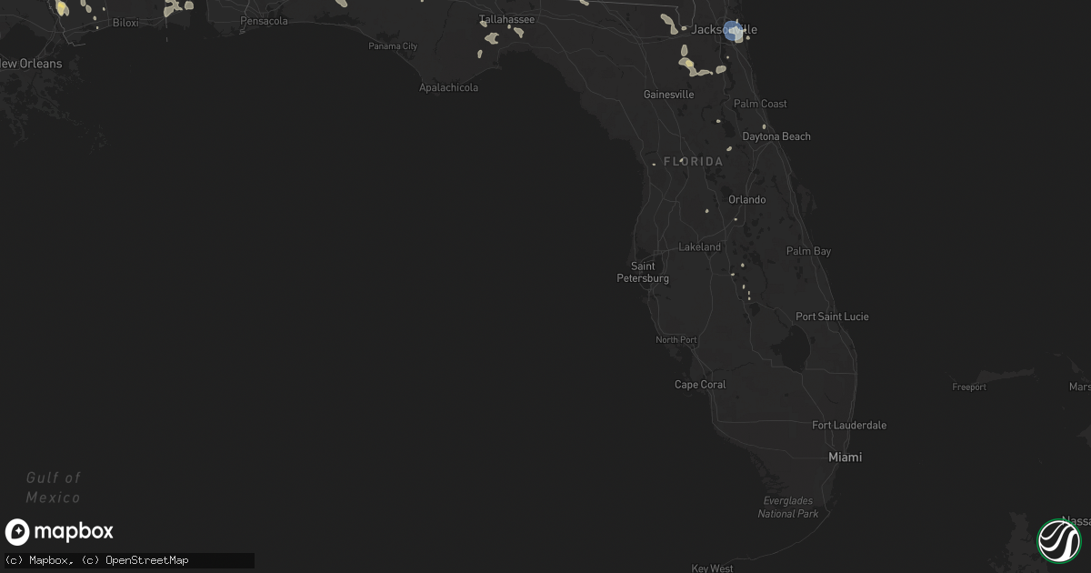 Hail map in Florida on July 30, 2023