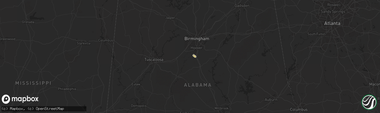 Hail map in Helena, AL on July 30, 2023