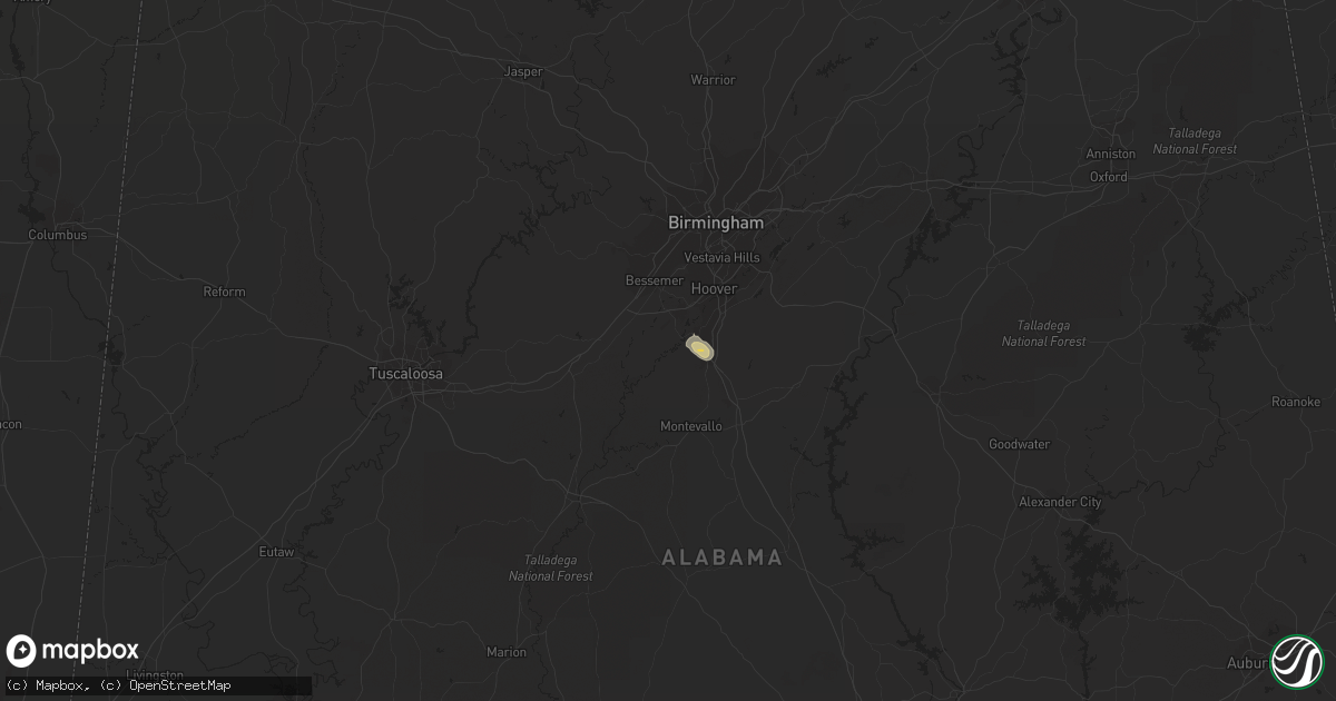 Hail map in Helena, AL on July 30, 2023