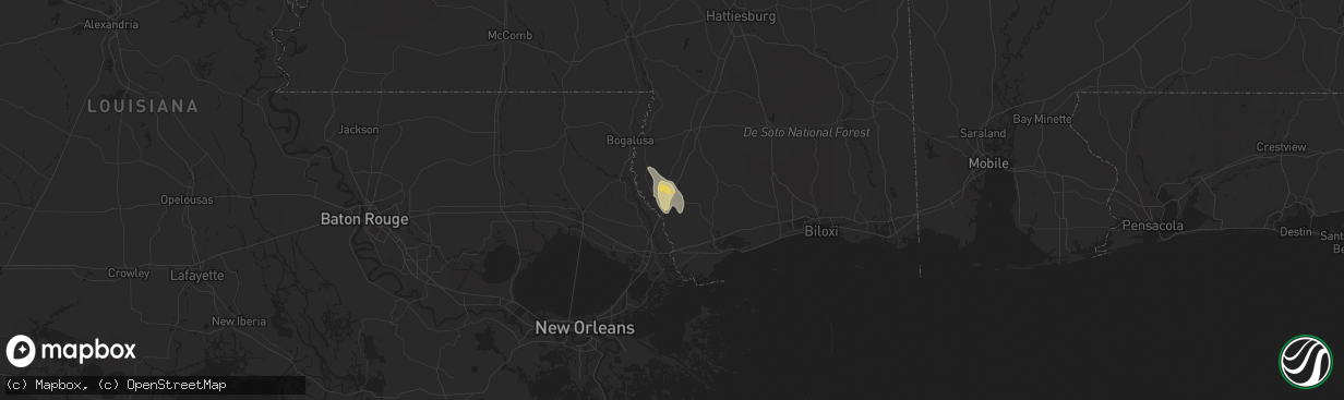 Hail map in Picayune, MS on July 30, 2023