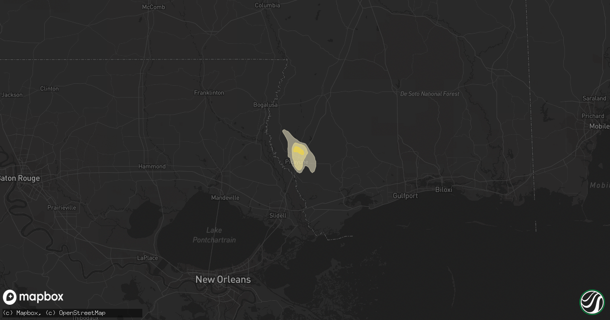 Hail map in Picayune, MS on July 30, 2023