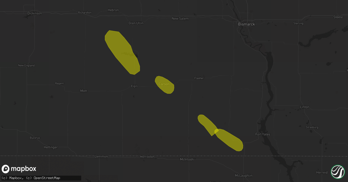 Hail map in Shields, ND on July 30, 2023