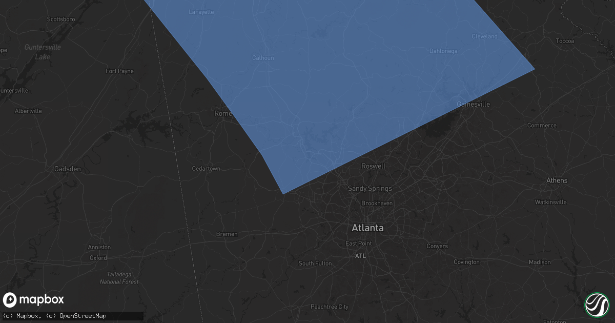 Hail map in Acworth, GA on July 30, 2024