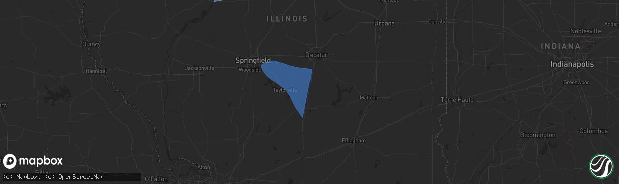 Hail map in Assumption, IL on July 30, 2024