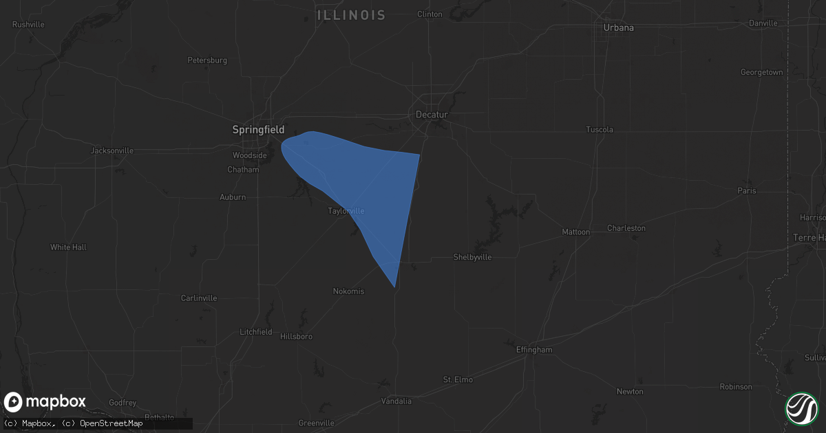 Hail map in Assumption, IL on July 30, 2024