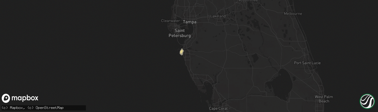 Hail map in Bradenton, FL on July 30, 2024