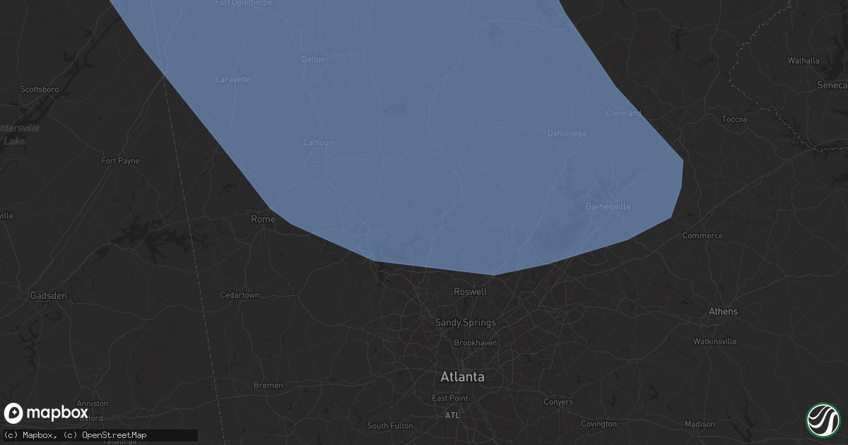 Hail map in Canton, GA on July 30, 2024
