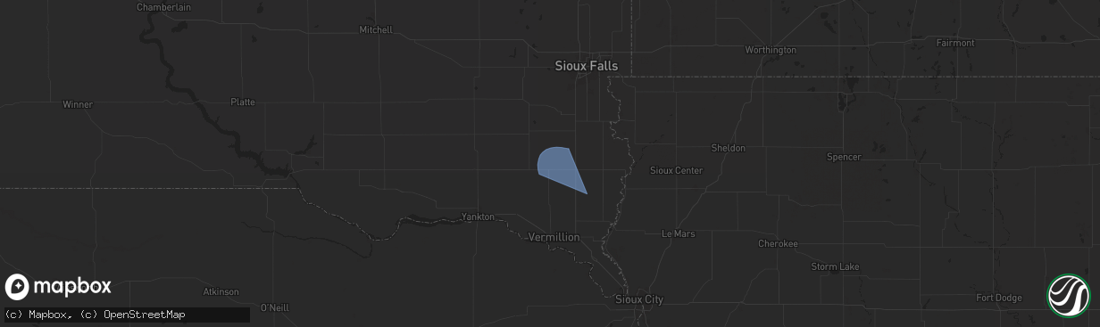 Hail map in Centerville, SD on July 30, 2024