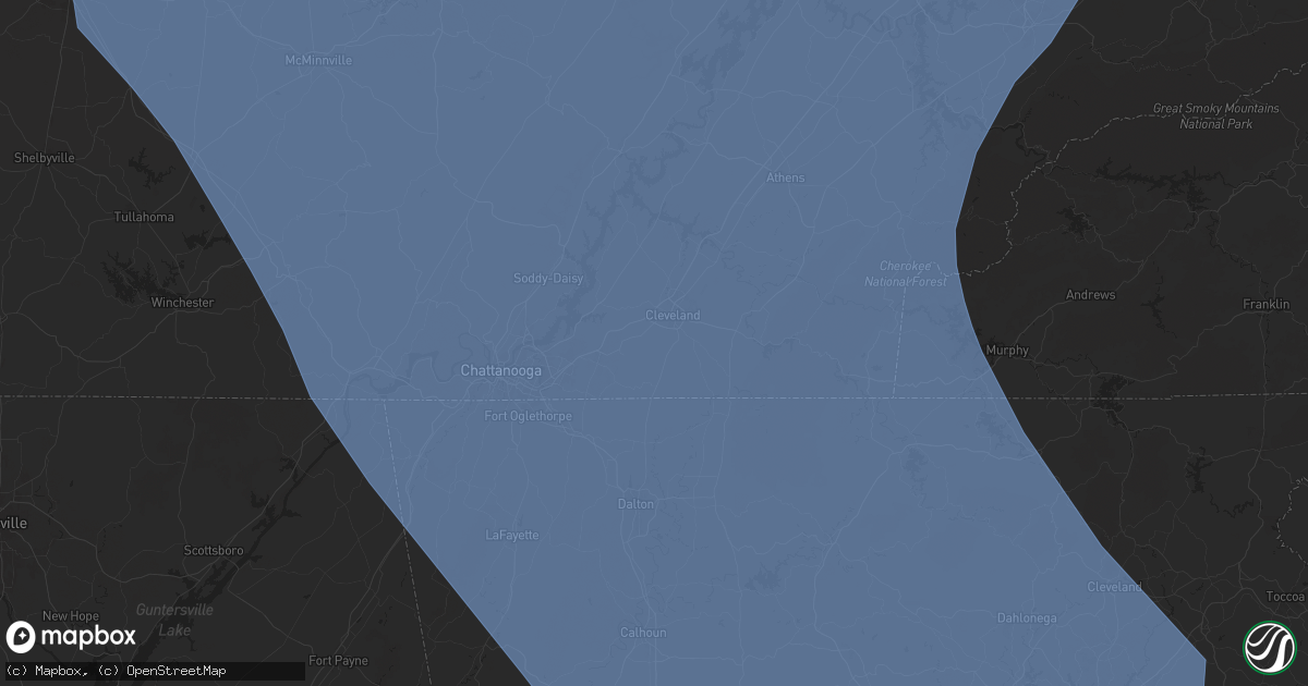 Hail map in Cleveland, TN on July 30, 2024