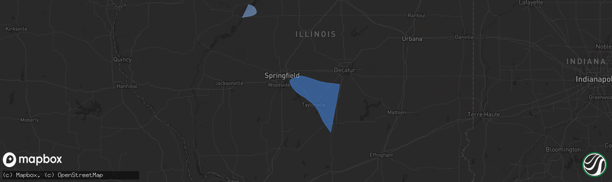 Hail map in Edinburg, IL on July 30, 2024