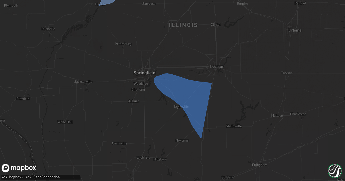 Hail map in Edinburg, IL on July 30, 2024