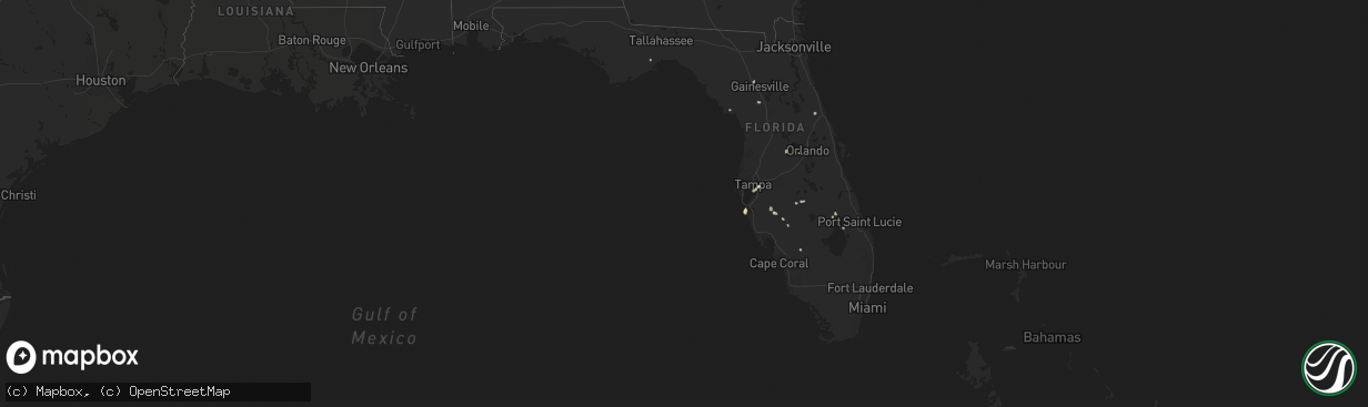 Hail map in Florida on July 30, 2024