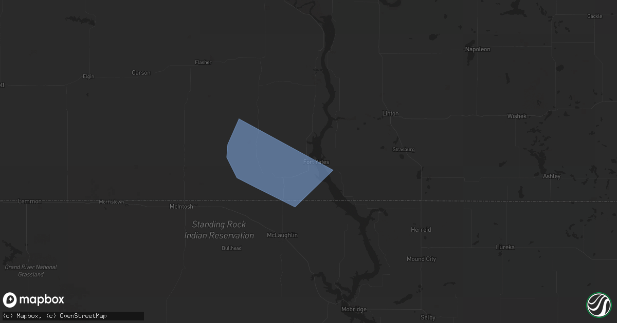 Hail map in Fort Yates, ND on July 30, 2024