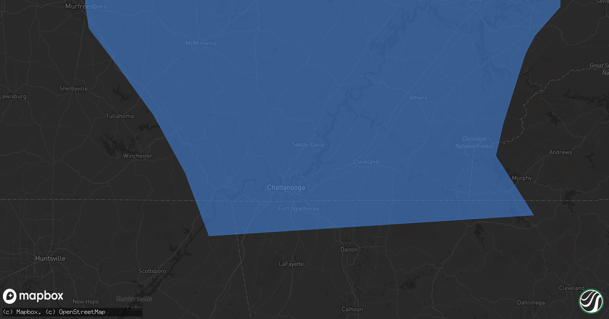 Hail map in Hixson, TN on July 30, 2024