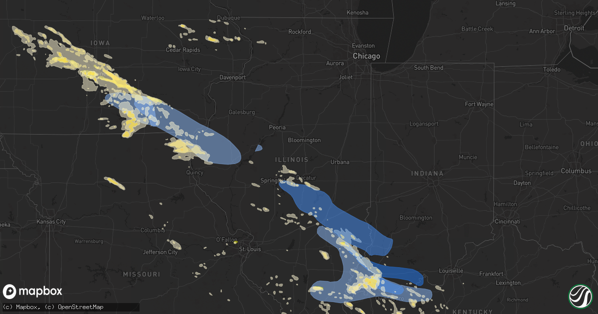 Hail map in Illinois on July 30, 2024